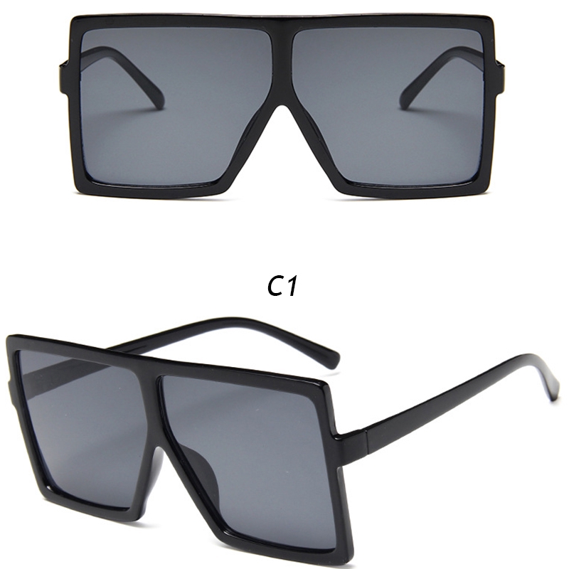 Kính Mát Gọng Vuông Chống Tia Uv Phong Cách Retro