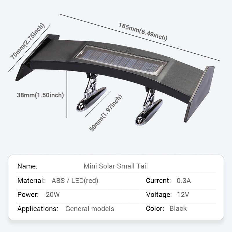 Đèn đuôi LED SEAMETAL mini sợi carbon sử dụng năng lượng mặt trời có 16 bóng cảnh báo nhấp nháy chuyên dụng cho xe hơi