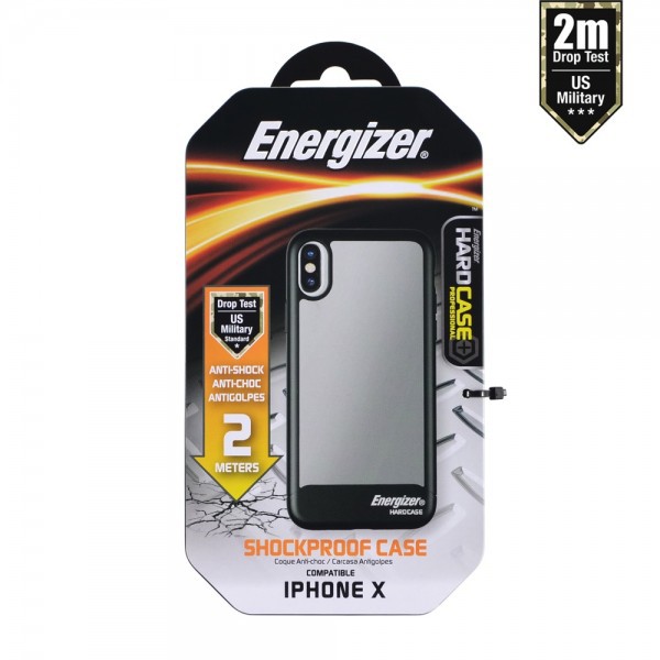 Ốp lưng Energizer chống sốc 2m cho iPhone X - ENCOSPIP8BK