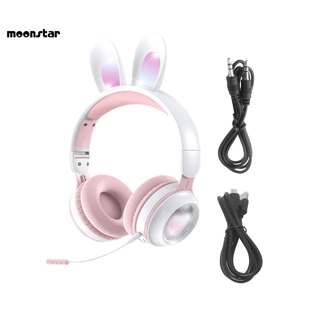 Tai nghe Bluetooth hình tai thỏ tích hợp micro giảm tiếng ồn cho điện thoại