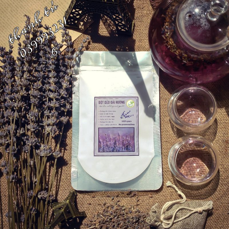 100g bột dẻo đắp mặt hoa oải hương nguyên chất