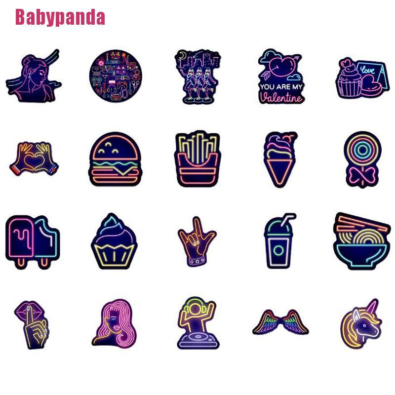 Bộ 50 Miếng Dán Chống Thấm Nước Phát Sáng Cho Laptop / Ván Trượt / Ván Trượt