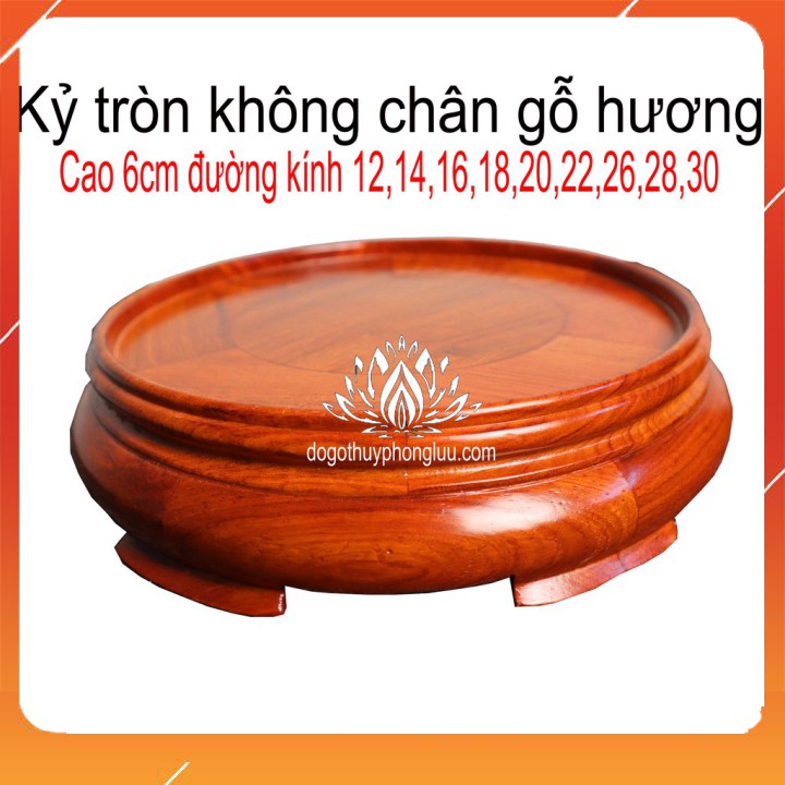 Kỷ đế tròn gỗ hương đỏ Kỷ tròn-Đế tròn không chân-Đế bát hương (đồ thờ gỗ, kê bát hương)