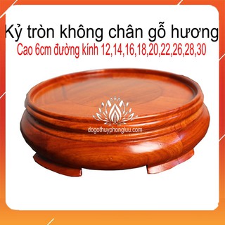 Kỷ đế tròn gỗ hương đỏ Kỷ tròn-Đế tròn không chân-Đế bát hương (đồ thờ gỗ, kê bát hương)