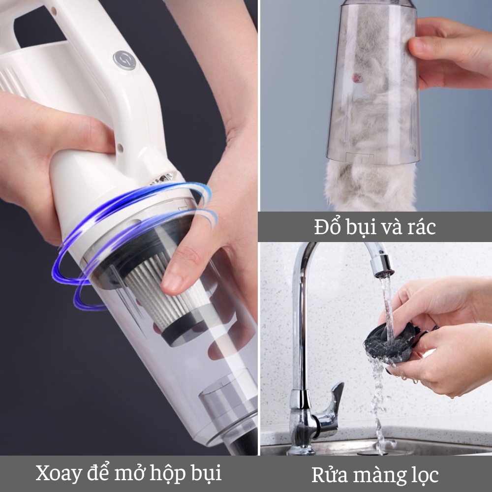 Máy Hút Bụi Cầm Tay Không Dây Gia Đình Đa Năng Osis Hút Bụi Giường, Thảm, Sofa, Hút Bụi Ô Tô, Hút Lông Chó Mèo