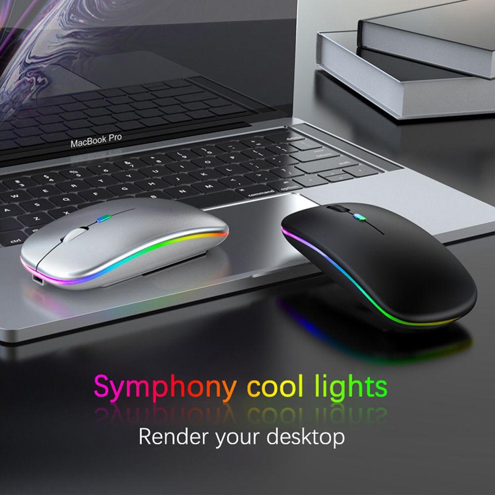 Chuột không dây Bluetooth 2.4GHz MMULCK đèn LED nhấp nháy cao cấp cho game thủ BT5.2