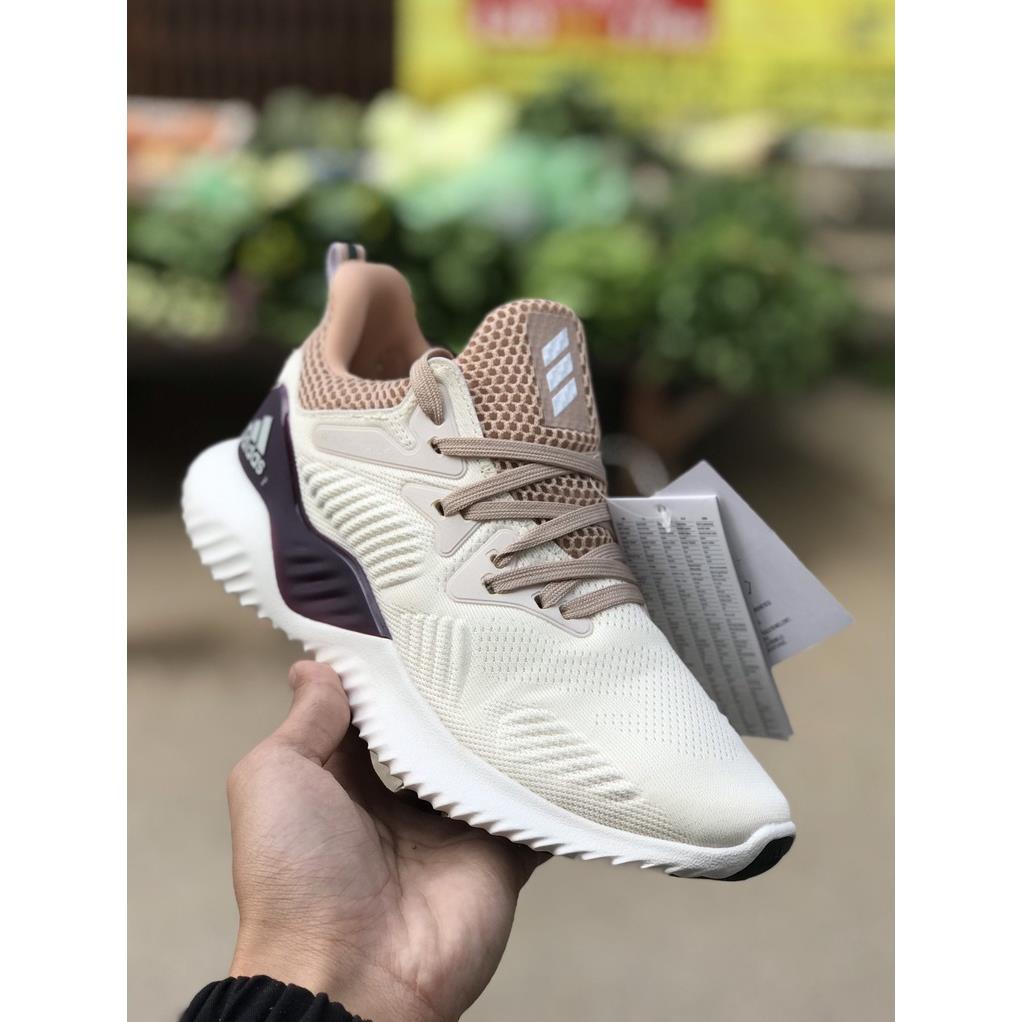 📢 Giày Thể Thao, Giày Sneaker Alpha Bounce Trắng Sữa Viền Nâu | BigBuy360 - bigbuy360.vn