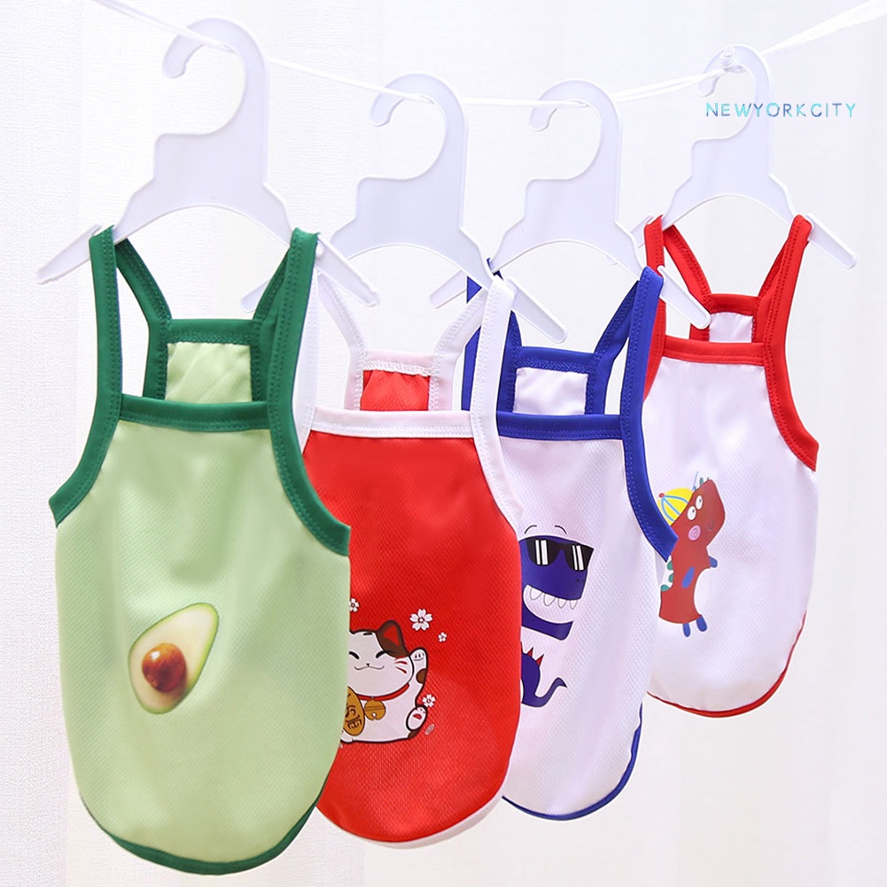 Áo Hai Dây Sát Nách In Hình Quả Bơ Khủng Long Dễ Thương Cho Cún Cưng