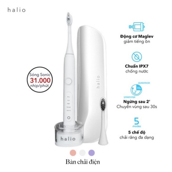 Combo Bàn Chải Điện Halio Sonic Toothbrush và Tăm nước Halio Water Flosser