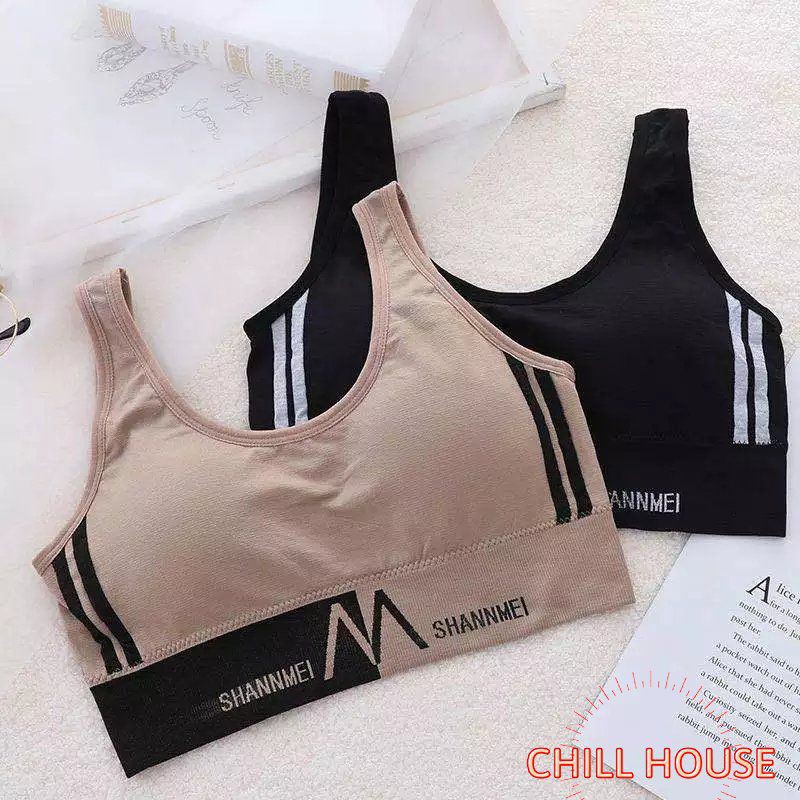 MẪU MỚI-Áo bra tập gym, yoga dáng croptop, BRA M cá tính (cotton) - CHILLHOUSE