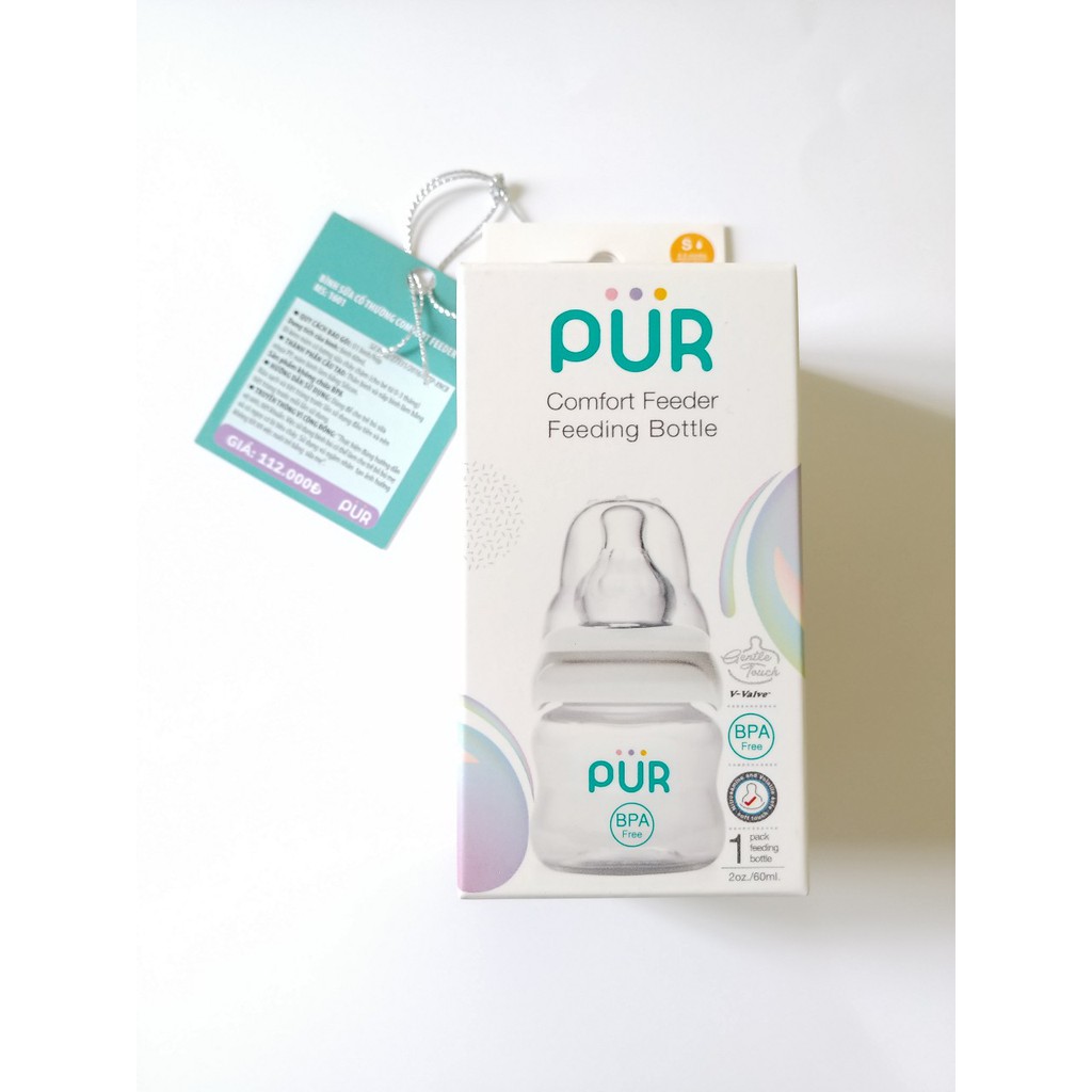 Bình sữa Pur comfort cổ thường 60ml PUR1800