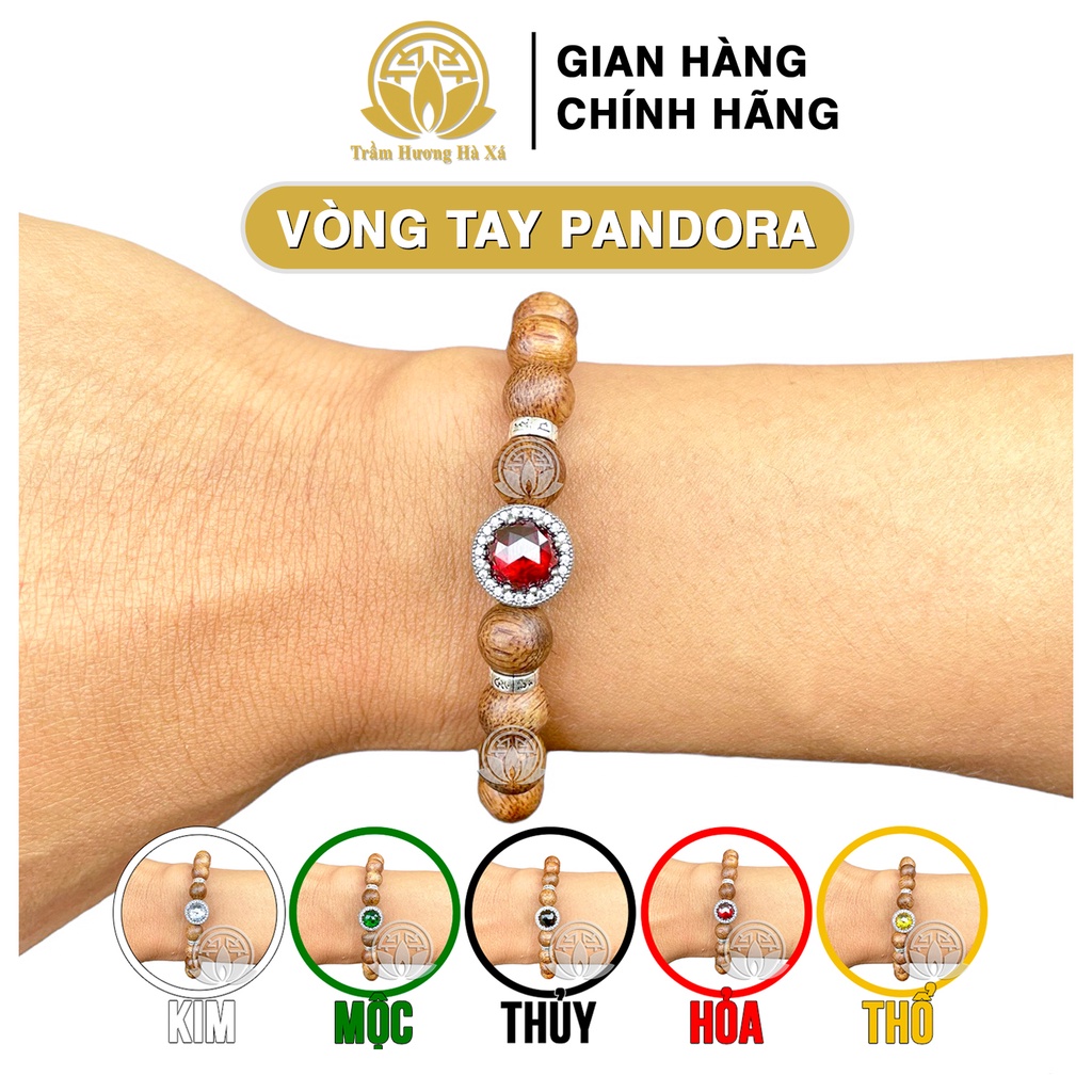Vòng tay pandora charm bạc 925 phong thủy trầm hương HÀ XÁ vòng cặp đôi nam nữ