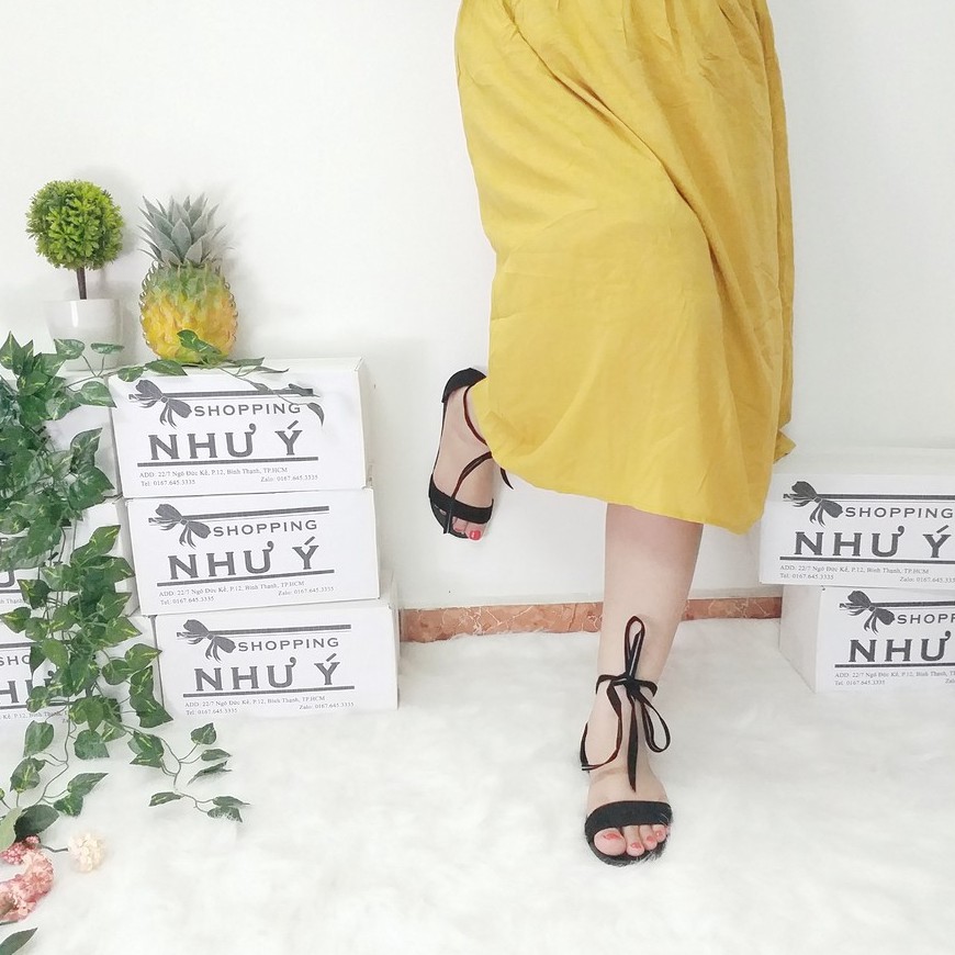 Giày sandal chiến binh cột nơ