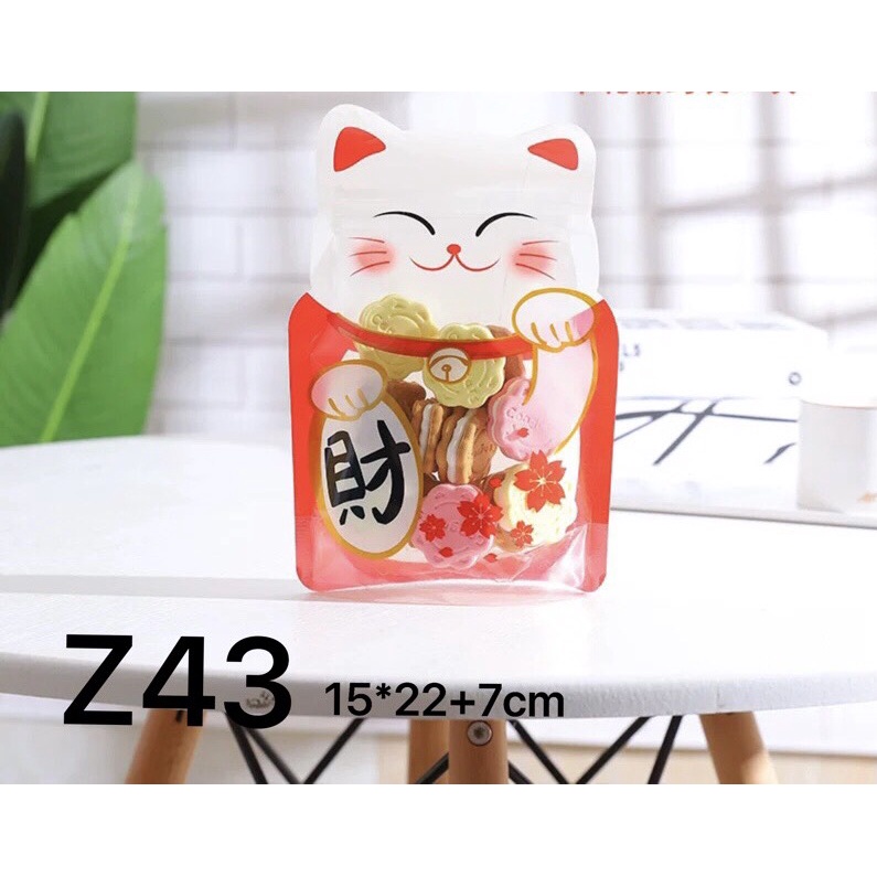 Túi đựng bánh/kẹo Mèo Thần Tài Z43 (50c)