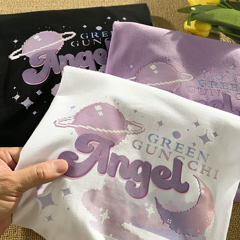 Áo Thun Nữ Ngắn Tay In Hình Ngôi Sao Phong Cách Retro