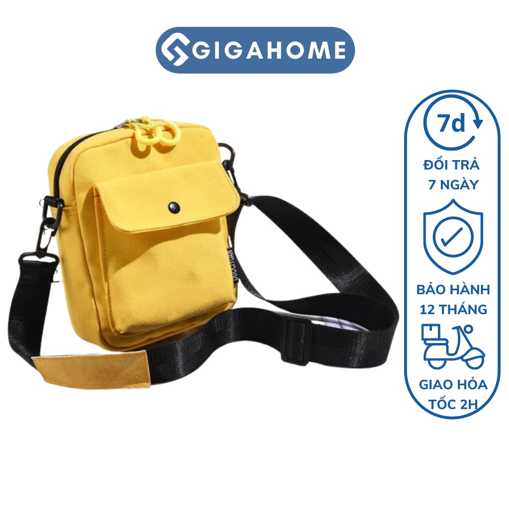 Túi Đeo Chéo Mini Vải Canvas Unisex Có Lỗ Thông Tai Nghe GIGAHOME Siêu Hot 7316