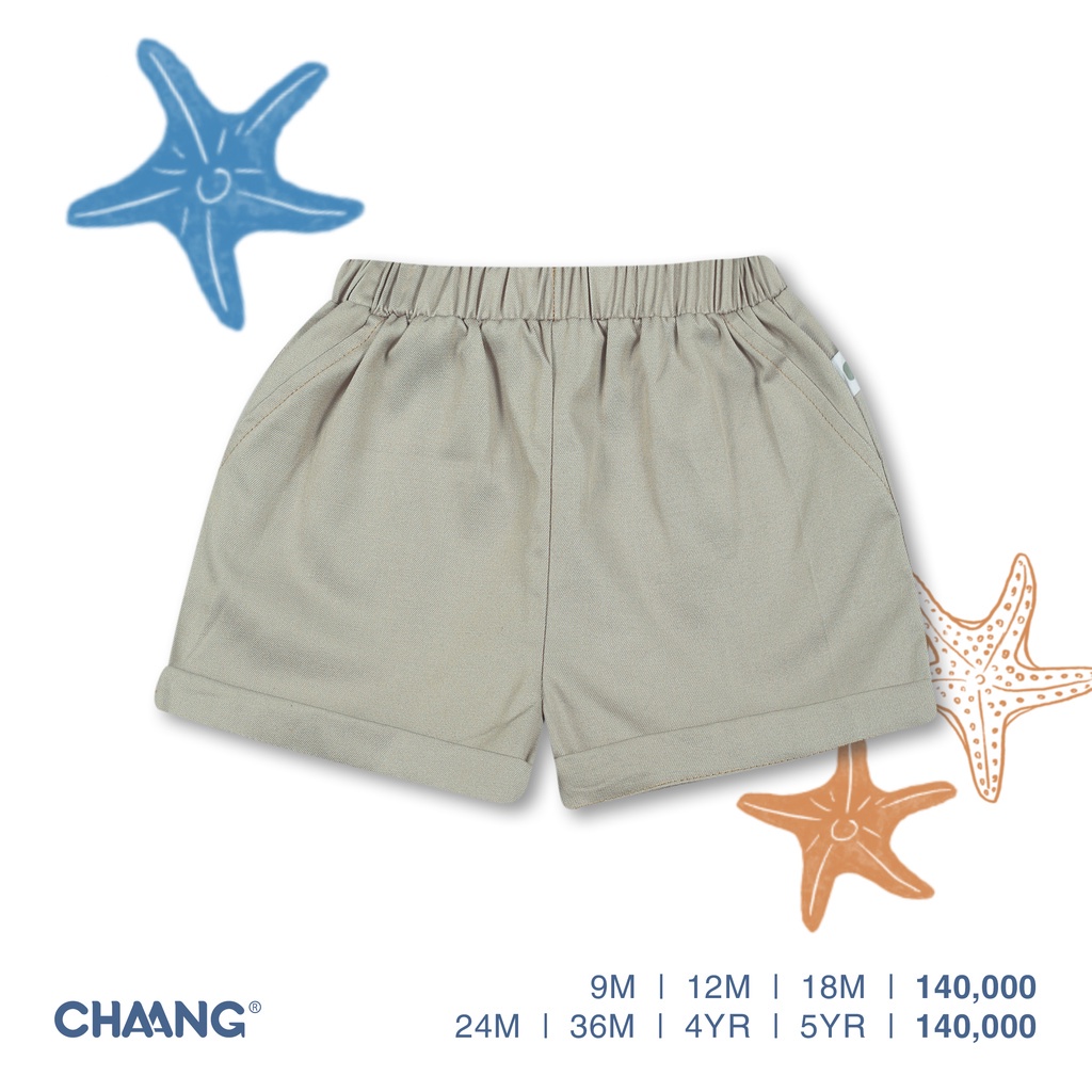 [CHAANG]Quần short denim cho bé Sea ghi CHAANG