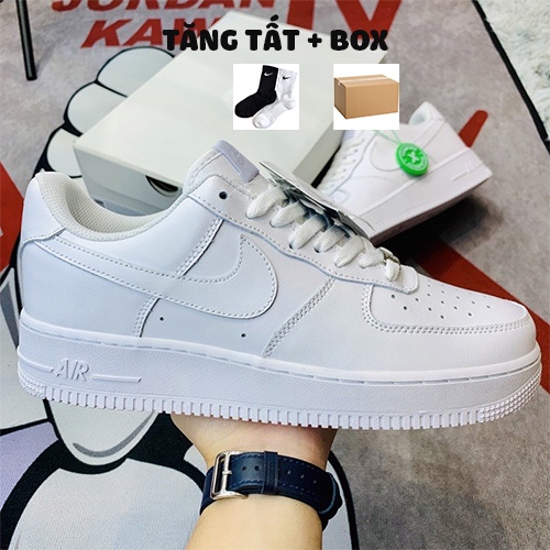 Giày_Nike Air Force 1 Trắng, Giày AF1 Full Trắng Bản S.Cấp Đế Air Đủ Size Nam Nữ Full Bill Box