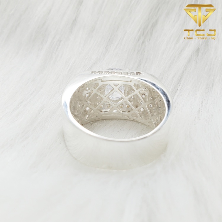 Nhẫn nam bạc ý 925 thiết kế 3D sang trọng RM0094 Trang sức Toàn Cầu TCJ
