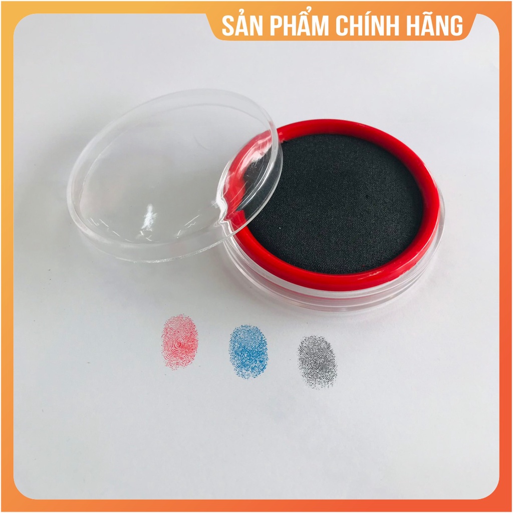 Hộp mực lăn tay chỉ điểm mực không dính tay, 3 màu xanh dương đỏ đen hàng chính hãng giá rẻ