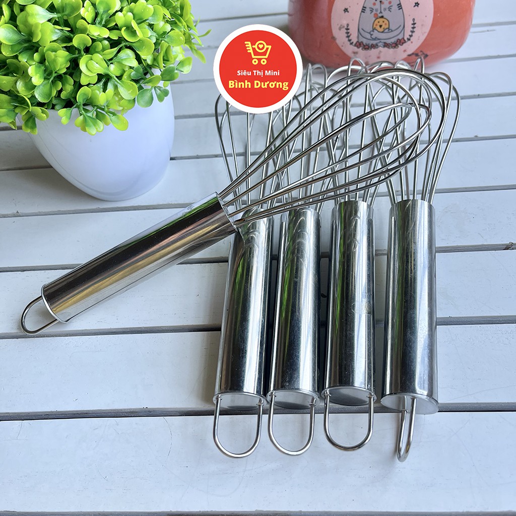 Cây đánh trứng cầm tay mini inox, que đánh trứng dụng cụ nhà bếp