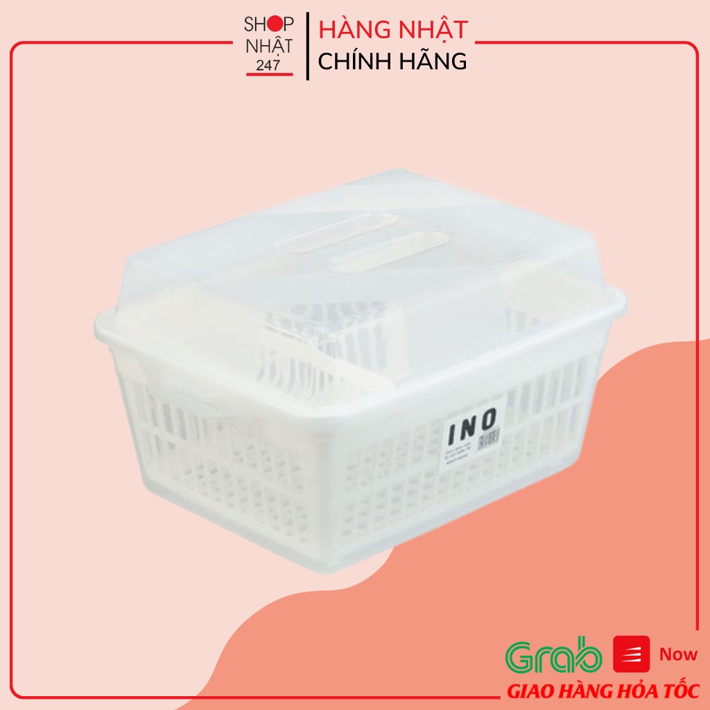 [Hỏa Tốc HN] Rổ úp bát đĩa có nắp Inomata NỘI ĐỊA NHẬT BẨN