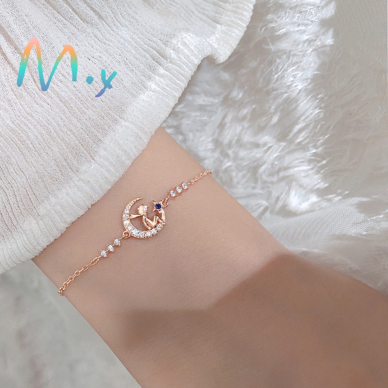 Vòng tay hợp kim mặt trăng khuyết thời trang cho nữ