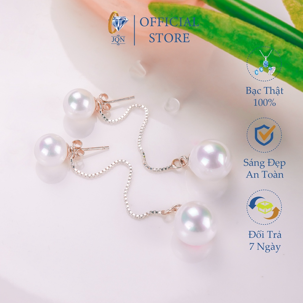 Bông tai bạc nữ dáng dài xinh xắn ms26/ Trang sức bạc JQN