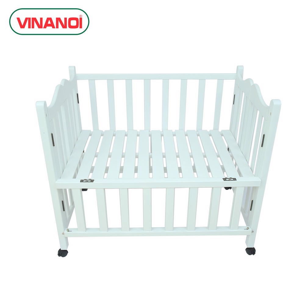 GIƯỜNG CŨI GỖ THÔNG CAO CẤP CHO BÉ MÀU TRẮNG VINANOI - VN-C107T