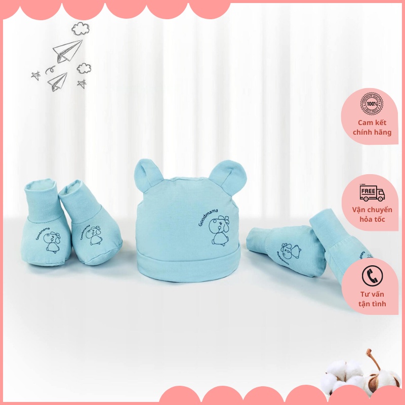 Phụ Kiện Cho Bé - SET 01 Mũ, 01 Đôi Tất và 01 Đôi Găng Tay Cho Bé Sơ Sinh Goodmama
