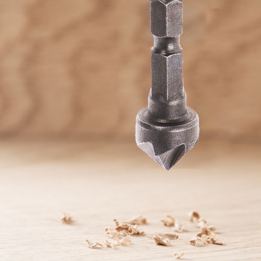 Lục giác shank six-blade countersink drill chế biến gỗ lỗ mở công cụ gỡ lỗi máy khoan lỗ 90 độ