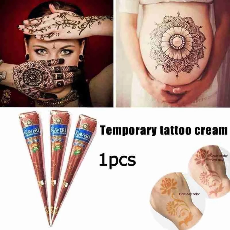 Natural Brown Herbal Henna Cones Hình xăm tạm thời Mehndi Ink Golecha Indian Mehndi Paste Vẽ trang điểm ngón tay Feet Body Cream Công cụ chăm sóc da