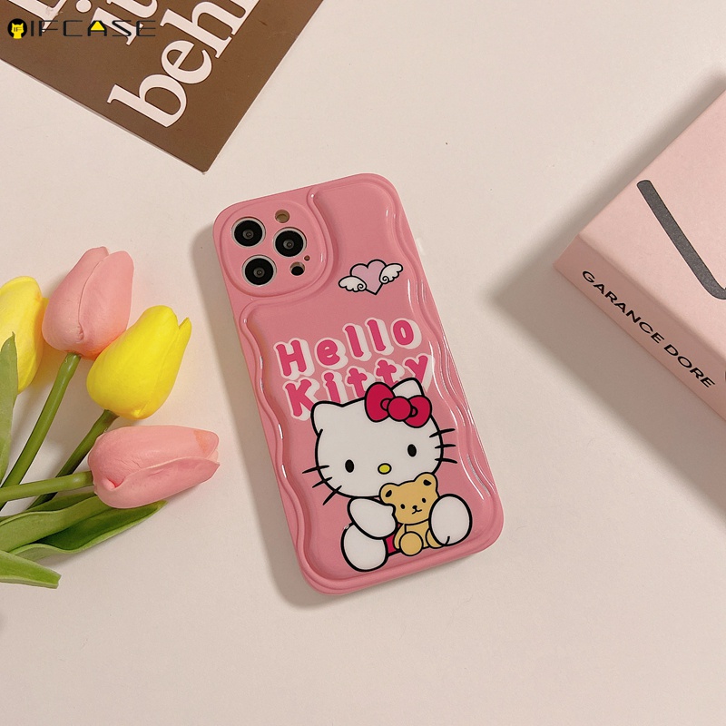 Ốp Điện Thoại In Hình Mèo Hello Kitty Thắt Nơ Cho iPhone 13 12 12 11 Pro Max XS Max XR X