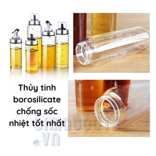 Chai Lọ Bình thủy tinh đựng dầu ăn nước mắm tự mở nắp khi rót 550ml