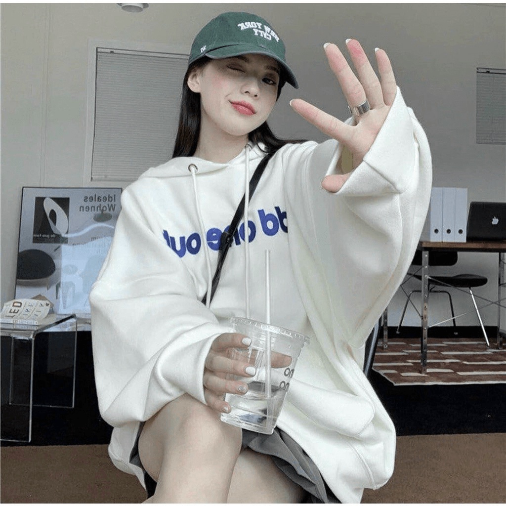 Áo Hoodies Nữ Chui Đầu Có Nón Tay Phống Logo In Sịn Sò Form Rộng Che Nắng Tốt Phù Hợp Đi Học, Đi Chơi, Du Lịch [NEW UNIS