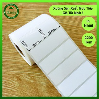 Giấy in mã vạch, tem trà sữa, decal nhiệt đủ size 35x22 Olivin (G8)