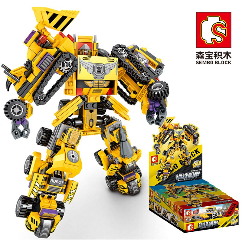 Lắp ghép Mô hình Sembo 6 in 1 Battle Robot biến hình transformer