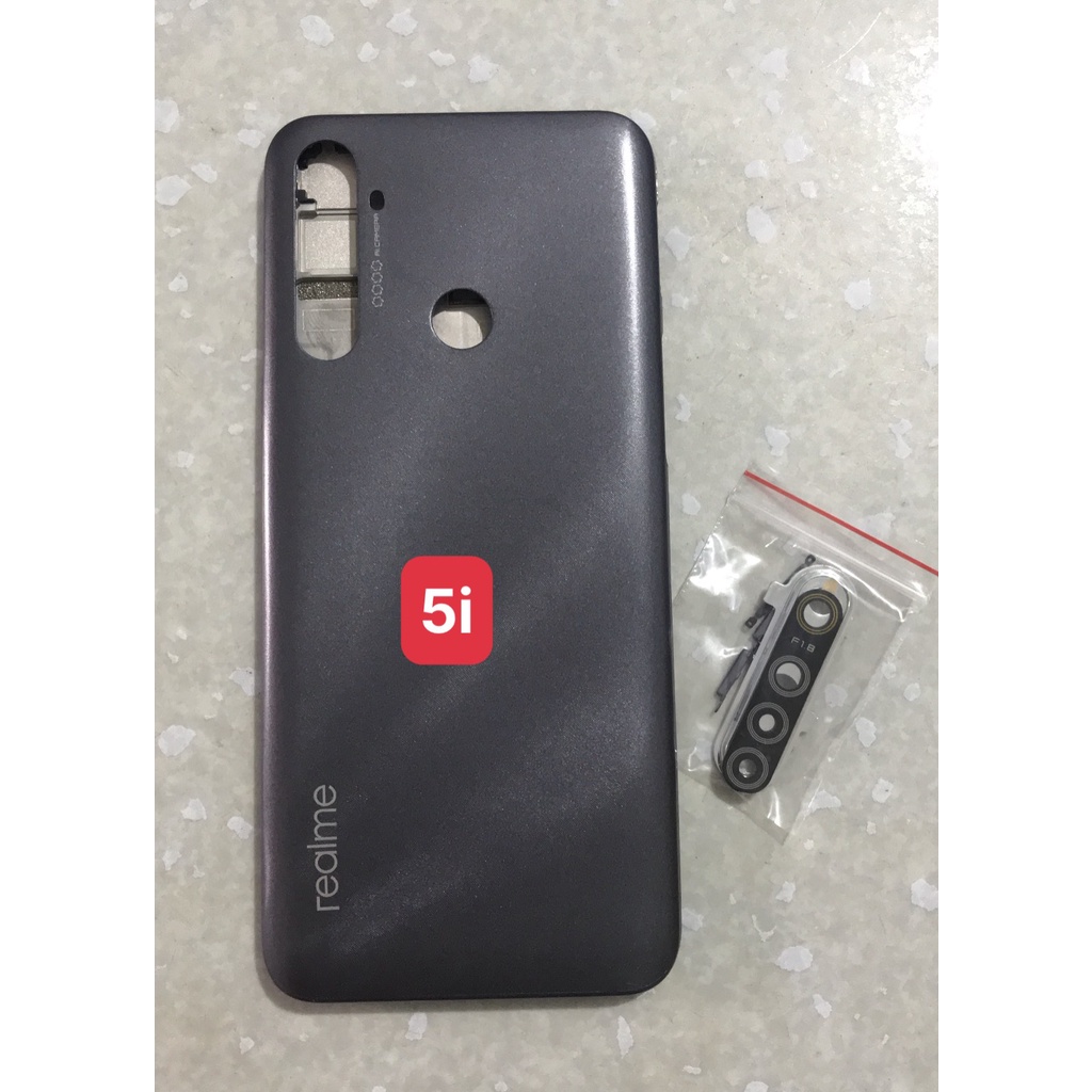 Bộ vỏ Realme 5i zin có cụm kính camera, nút bấm
