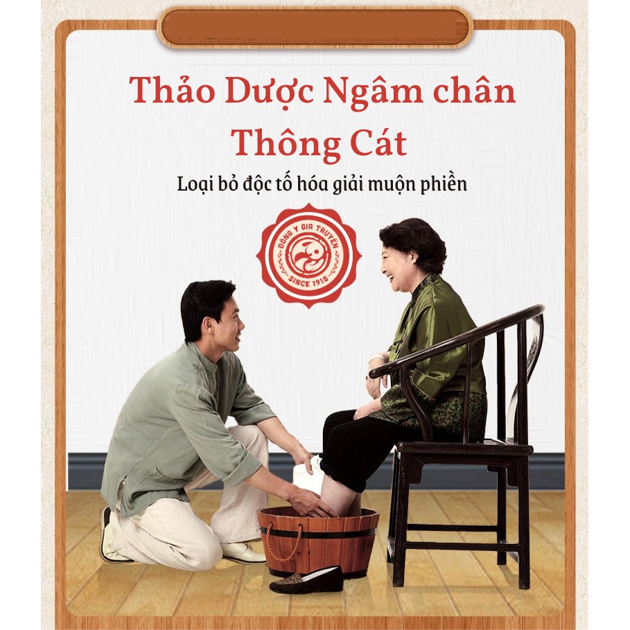 Thảo dược ngâm chân Đông Y cao cấp Thông Cát [đẩy lùi đau nhức xương khớp, hôi chân sau 6 ngày