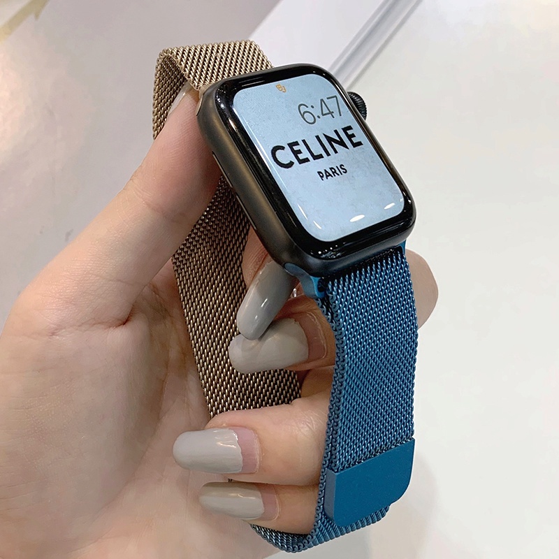 Dây đeo đồng hồ bằng thép không gỉ màu gradient cho Apple Watch IWatch 6 SE 1 2 3 4 5 38mm 42mm 44mm 40mm Watch band