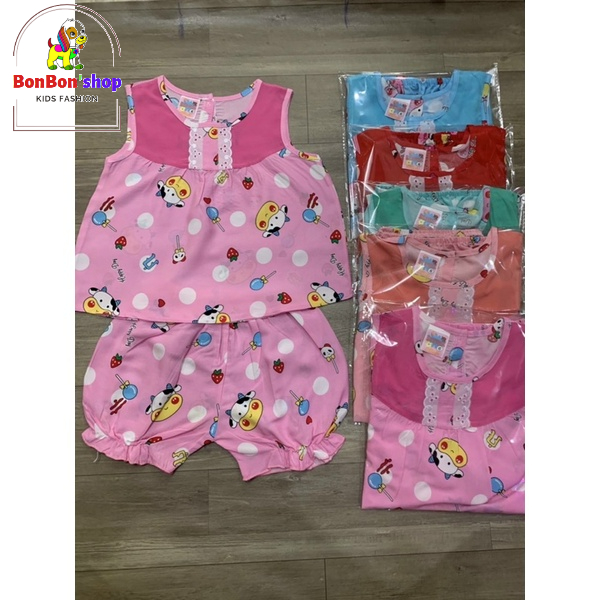 BN06-Bộ quần áo bé gái chất vải tole, lanh 2 da loại 1 mùa hè mềm, mịn, mát, size 4-11KG
