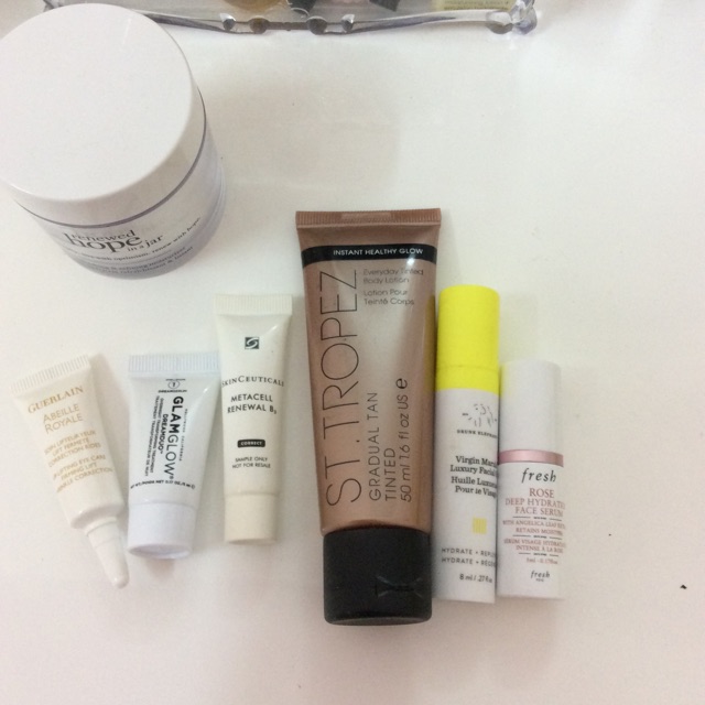 Sample drunk , Skinceuticals, guerlain glam glow