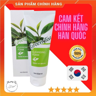 Sữa Rửa Mặt Trà Xanh Verobene Green Tea Cleansing Foam 150ml - [Chính Hãng Hàn Quốc] - Dùng Được Cho Cả Nam Và Nữ