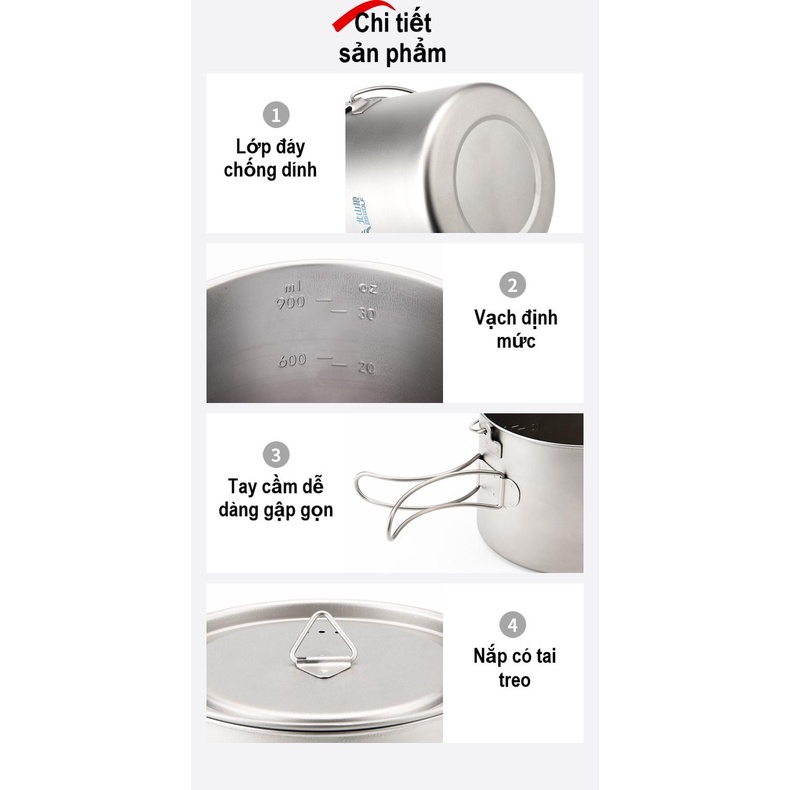 Cốc, Ly Titanium siêu nhẹ BSWOLF SK049. Công dụng đa năng du lịch, dã ngoại, văn phòng.