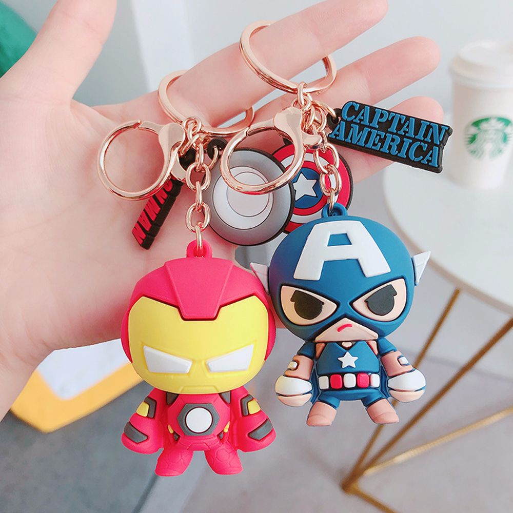 Móc Chìa Khóa Silicon Hình Nhân Vật Siêu Anh Hùng Marvel Avengers Thor / Iron Man / Người Nhện Sáng Tạo