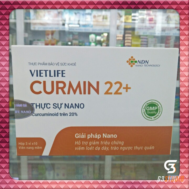 (Chính Hãng) Vietlife Curmin 22+ Hỗ trợ giảm đau dạ dày và các triệu chứng viêm loét, trào ngược-Giải pháp Nano đột phá