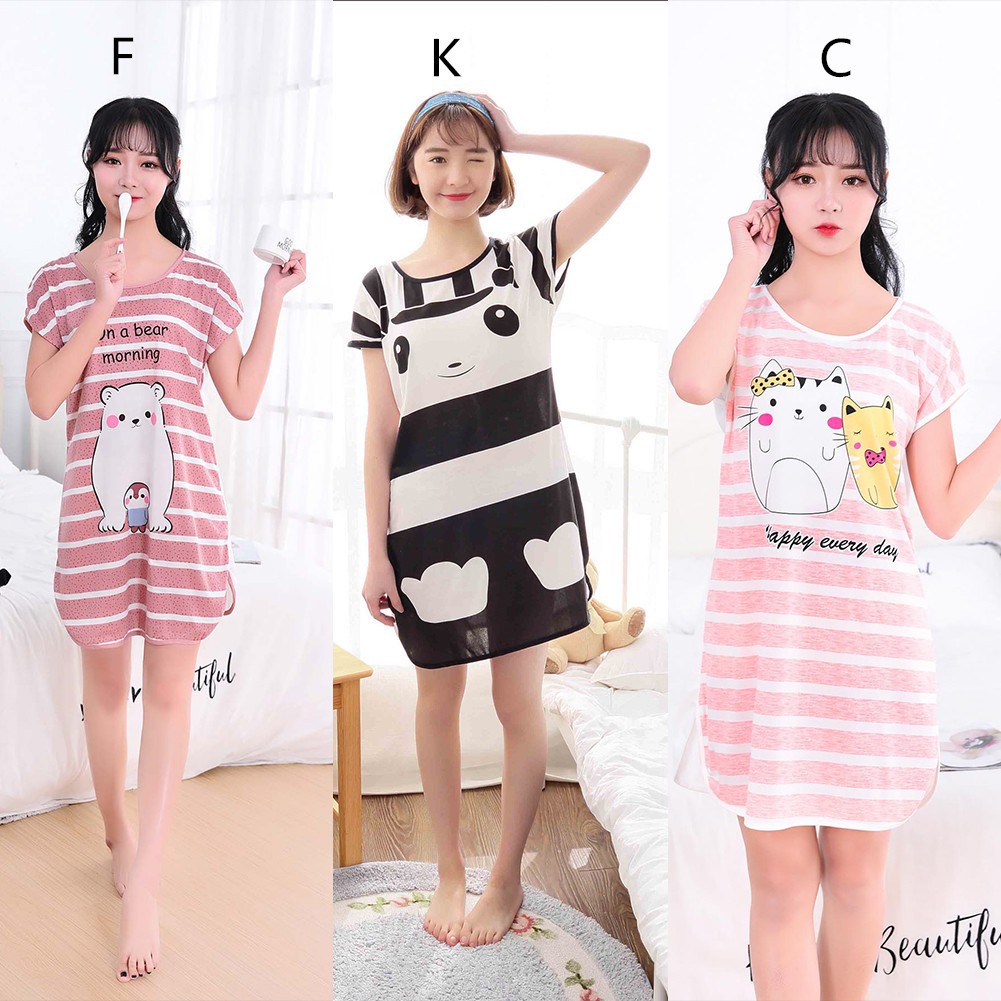 FREESHIP ĐƠN 99K_ Đầm ngủ tay ngắn dáng rộng thoải mái | BigBuy360 - bigbuy360.vn