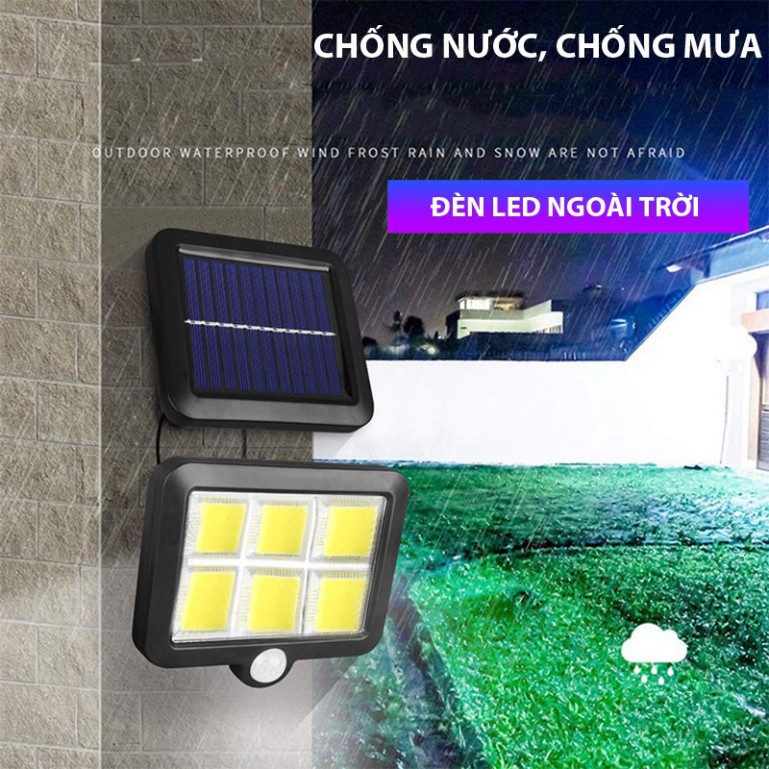 Đèn Led Năng Lượng Mặt Trời 120COB - Pin Tách Rời - dây 5m - Cảm Biến Chuyển Động - 3 chế độ sáng