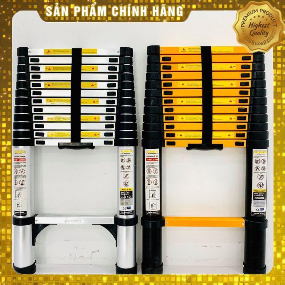 Giảm giá sốc Thang nhôm rút Sumika Nhật Bản chiều cao 3M8 sơn tĩnh điện - Hàng chính Hãng