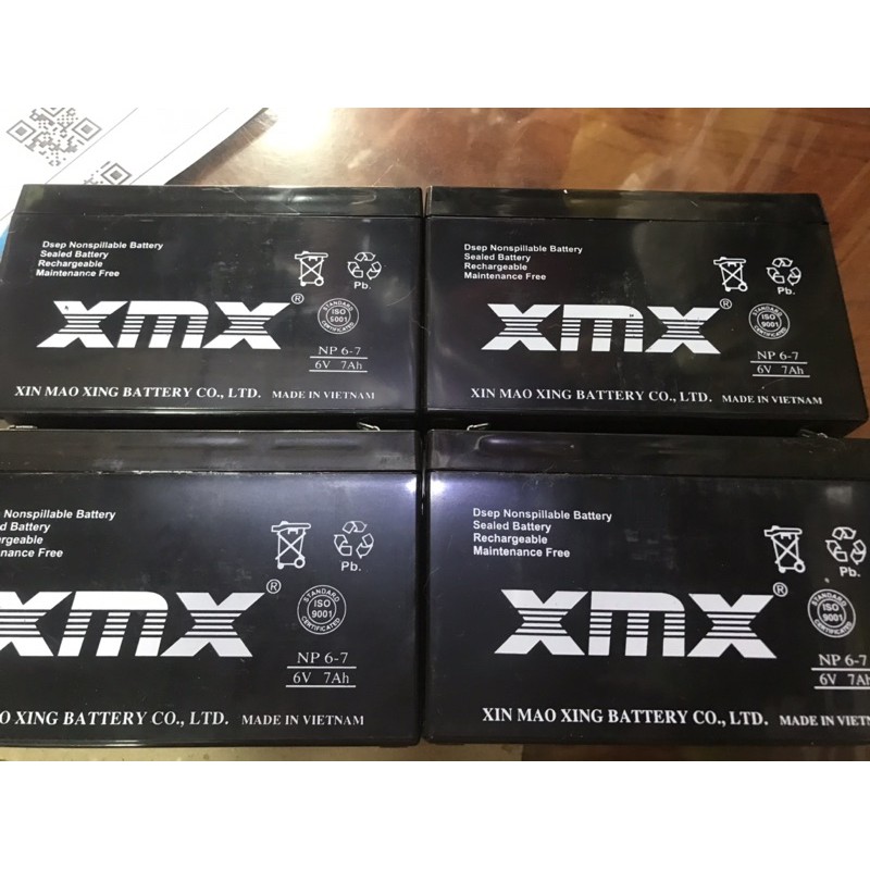Bình ắc quy xe điện 6v loại lớn 6V7